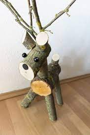 Aus ästen und zweigen lässt sich schöne dekoration oder ein kleines, feines geschenk mal basteln. Selbstgebasteltes Rentier Aus Holz Diy Geschenke Holz Weihnachten Holz Elche Basteln