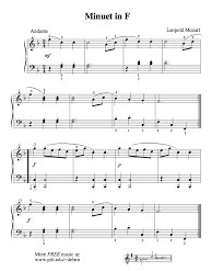 Minuet In F Leopold Mozart Free Easy Piano Sheet Music Piano Sheet Music Sheet Music Easy Piano Sheet Music