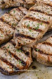 Place oil in a large, heavy skillet and heat over high. Grilled Pork Chops With Lemon Herb Marinade Spend With Pennies