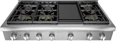 Both thermador pro harmony ® and pro grand ® luxury gas ranges come in a variety of sizes, burner and fuel configurations to meet the needs of any kitchen. Thermador Professional 48 Built In Gas Cooktop With 6 Burners And Griddle Pcg486wd Best Buy