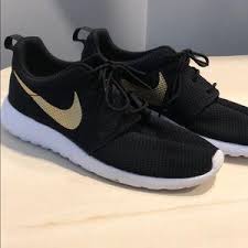 Name:custom black nike sandals with gold swoosh. Nike Shoes Black With Gold Nike Swoosh Poshmark