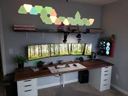It S The Ikea Alex Drawers With The Ikea Karlby Countertop Game Room Design Gaming Desk Setup Room Setup