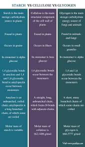 Difference Between Starch Cellulose And Glycogen Pediaa Com Study Biology Biochemistry Biochemistry Notes