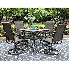 Dining sets (449) furniture covers (418) outdoor seating see more (290) small space sets (227) outdoor accent pillows (138) benches, sofas & loveseats. Buy Phi Villa Outdoor Dining Set For 4 5 Pcs Patio Dining Table Chair Set Clearance With 4 Swivel Dining Chairs 1 Square 37x 37 Umbrella Dining Table 1 57 Hole For