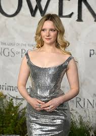 Morfydd Clark looks ethereal in a silver dress at the Lord of the Rings:  Rings of Power premiere | Daily Mail Online