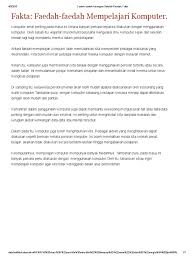 Ia dimenangi oleh mohd ali bin sakiman dan sanisah binti huri daripada darjah satu cekal dan. Contoh Contoh Karangan Sekolah Rendah Fakta Faedah Mempelajari Komputer