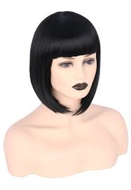 Here's a list of 13 (mostly simple and inexpensive) costume ideas for you short haired babes to get you started! Amazon Com Topcosplay Womens Bob Hair Wigs Short Black Flat Bangs Cosplay Halloween Costume Wigs Beauty