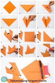 Diy anleitung um aus einem geldschein eine giraffe. Origami Fuchs Einfache Anleitung Pdf Vorlage Wunderbunt De