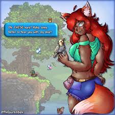 OC] No juego a Terraria, pero mi novio sí, así que decidí hacer un fanart  de su NPC favorito: ¡La Zoóloga! Espero que os guste ;) : rTerraria