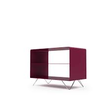 Glastisch maison chrom modern beistelltisch nachttisch lampentisch bauhaus neu 3tlg schlafzimmer set weiß chrom 160 180cm. Nachttisch Fly High 2 Rot Violett Metall Edelstahl Stahlzart