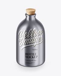 Matte Metallic Bottle With Cork Mockup High Angle Shot In Bottle Mockups On Yellow Images Object Mockups Mockup Free Psd Free Psd Mockups Templates Bottle Mockup