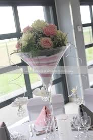 Centre De Table Vase Martini Rose Gypsophile Couleur Rose Pale Et Gris Deco Mariage Gris Et Rose Table Mariage Rose Idee Deco Mariage Champetre