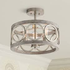 This ceiling light can be used for room, hallway or foyer lighting. Salima 16 Wide Nickel And Gray Wood 3 Light Ceiling Light 65m68 Lamps Plus Farmhouse Ceiling Light Bedroom Light Fixtures Bedroom Lighting