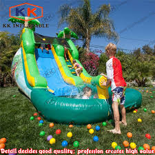 Faire livrer chez vous ou réserver en ligne et retirer au magasin hornbach bertrange✓ fontaines de jardin et jeux d'eau: Glissiere D Eau Gonflable De Jeu De Jeu D Arriere Cour D Enfants Avec L Etang De Boule Aliexpress
