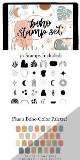 There is also a free printable sticker sheet made with these stamp brushes. Procreate Boho Stamp Set Procreate Brushes Free Ipad Lettering Procreate Procreate