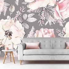Decorate your home with this graphic flowers wall decals.the decals are easy to apply and prefect for your living room and bedroom. Hand Painted Big Flowers Kids Girls Nursery Wallpaper Wall Etsy Girl Nursery Wallpaper Wall Wallpaper Nursery Wallpaper
