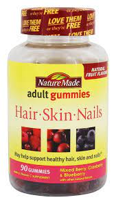 Buy now at all major online retailers. Buy Nature Made Hair Skin And Nails Adult Gummies Mixed Berry Cranberry Blueberry 90 Gummies At Luckyvitamin Com