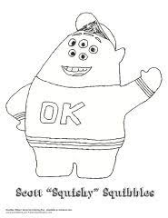 Monsters University Coloring Page Scott Squishy Squibbles Disney Coloring Pages Squishy Monsters University Monster Inc Party