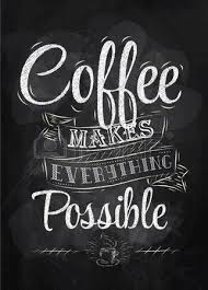 Kreidetafel Poster Schriftzug Kaffee Macht Alles Moglich Stilisierte Inschrift Kreide Illustration Kaffeetafel Kreidetafel Kaffeekunst