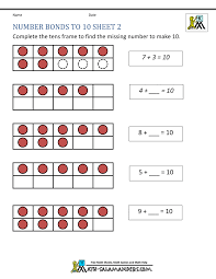 15 number counting activities and games for kindergarten children. Number Bonds To 10 Worksheets
