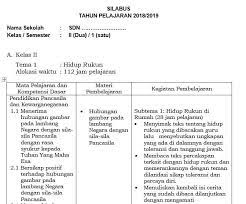 Download Silabus Kelas 2 Tema 1 Hidup Rukun Silabus Rpp