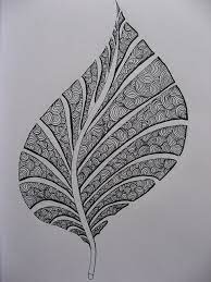 Leaf Zentangle Drawings Tangle Art Zentangle Art