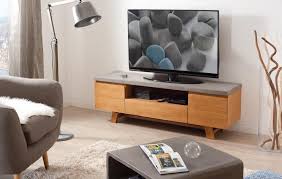 Meuble Tv Chene Et Beton 2 Portes 1 Tiroir 150x45 Ferrer Meuble Tv Chene Meuble Tv Mobilier De Salon