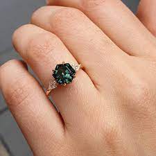 The Bride Lab On Instagram Argh This Hexagonal Teal Australian Sapphire By The Di Dream Engagement Rings Green Sapphire Engagement Ring Teal Engagement Ring