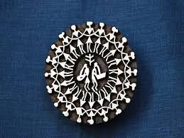 Warli Art Wooden Stamp Hand Carved Indian Wood Block Textile Stamps Fabric Stamp Block Printing Supply Stamp Fabric Stamping Stamp Blocks Wooden Stamps