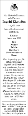 Klicka på annonsen för att komma till personens minnesrum, där du kan tända ljus eller skicka en gåva. Minnesrummet En Plats For Att Minnas Och Hedra