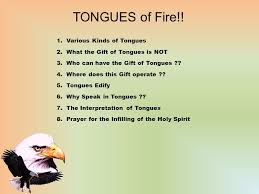 Power communion service 26 09 2018. Tongues Of Fire Various Kinds Of Tongues Ppt Video Online Download