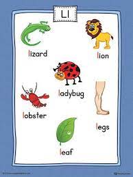 Find your perfect l image. Letter L Word List With Illustrations Printable Poster Color Letter L Words Alphabet Words Alphabet Worksheets Preschool