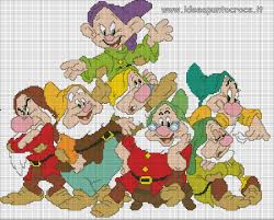 Schema Punto Croce I Sette Nani Punto Croce Punto Croce A Tema Disney Ricamo A Punto Croce