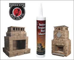 The rumblestone square fire pit kit by pavestone is easy to assemble and includes everything you need to create a bold addition to any outdoor entertainment area. Meeco S Red Devil Outdoor Fireplace Block Adhesive 10 3 Oz At Menards