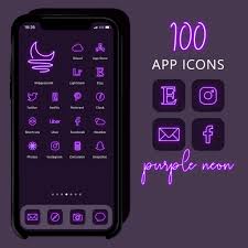 Aesthetic themes purple aesthetic overlays frame template edit icon aesthetic backgrounds animes wallpapers mirror metal. 100 Purple Neon App Icons Neon Aesthetic Ios 14 Icons Iphone Etsy