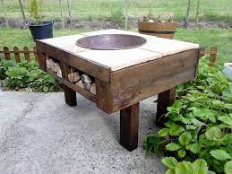 Pallet Wooden Patio Fire Bit Pallets Ideas Pallet Recycle Upcycle Furniture Crafts Projects Pallet Fire Pit Fire Pit Table Pallet Patio Furniture Diy