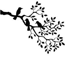 Bird On Tree Branch Stencil Birds In Tree High Quality Reusable Stencil Pattern On 10 Mil Clear Mylar Bird Stencil Bird Silhouette Silhouette Images
