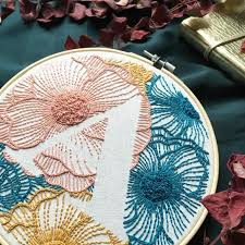 Hand embroidery patterns flowers hand embroidery videos embroidery stitches tutorial hand work embroidery simple hand embroidery designs indian embroidery designs chain stitch embroidery tambour embroidery crewel embroidery. Hand Embroidery Pattern Floral Alphabet Letter P Home Hobby Craft Supplies Tools