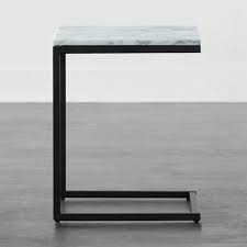 Smart Black C Table With White Marble Top Reviews Cb2 In 2020 White Marble Side Table C Table Grey Side Table