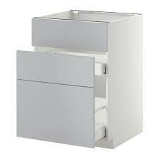 Metod Maximera Elt Bas Pr Evier 3faces 2tiroirs Blanc Veddinge Gris Drawers Ikea Sink