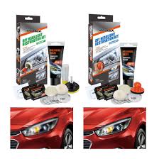 Follow the same steps above by cleaning your headlights with soap and water, drying thoroughly, and taping around the lights. China Car Headlights Restoration Kit For Clean Headlights China Restore Headlight Car Lens Restoration Kit