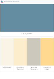 Color schemes, paints, palettes, combinations, gradients and color space the hexadecimal color code #faf6e6 is a very light shade of yellow. Old Blue Jeans Mayonnaise You Are My Sunshine Brushed Aluminum Crowne Hill Yellow Paint Colors Benjamin Moore Perfect Paint Color Paint Color Palettes