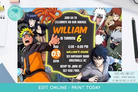 Naruto Birthday Invitation Printable In 2020 Naruto Birthday Printable Birthday Invitations Birthday Invitations