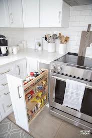 Kitchen Cabinet Organization Ideas Roll Out Spice Rack In Lower Cabinet Kitch White Kitchen Remodeling New Kitchen Cabinets Kitchen Remodel Before And After