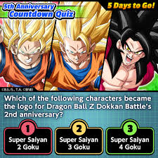 There will be three types of summon tickets for the 6th anniversary! Dragon Ball Z Dokkan Battle On Twitter Which Of The Following Characters Became The Logo For Dragon Ball Z Dokkan Battle S 2nd Anniversary