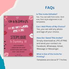 Editable Girls Inspired Birthday Party Invitation, We Wear Pink Party  Invitation, Pink Birthday Party Invitation Mean Women Birthday Party - Etsy