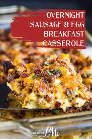 Overnight Sausage Egg Breakfast Casserole Recipe Is An Easy To Make Christmas M Breakfast Casserole Sausage Egg Breakfast Casserole Breakfast Recipes Casserole