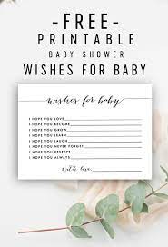 Free Baby Shower Printable Black And White Wishes For Baby Instant Download Free Baby Shower Free Baby Shower Printables Baby Shower Wishes
