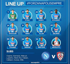 Kostas manolas is back from suspension and will return to the starting lineup this napoli have been winning at both half time and full time in 7 of their last 8 home matches (serie a). Napoli Cagliari Le Formazioni Gol Del Napoli