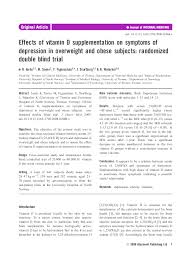 Find out about vitamin d, including what it does, how much you need, and how to ensure you get enough. Pdf Effects Of Vitamin D Supplementation On Symptoms Of Depression In Overweight And Obese Subjects Randomized Double Blind Trial Yngve Figenschau Academia Edu